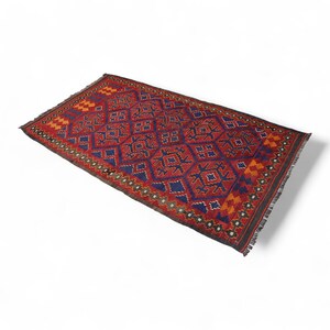 190x102 cm  oriental Handmade nomadic  kilim from north Afghanistan No:177