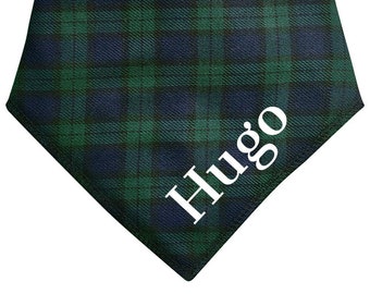 Spoilt Rotten Pets Red Tartan Scottish Royal Stewart Kilt Dog Bandana Any Name Custom Printed Personalised Pet Gift Accessory Scarf Dog Cat