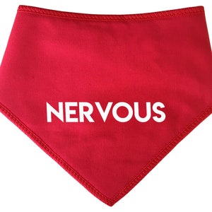 Spoilt Rotten Pets &#39;Nervous&#39; Dog Bandana - Alert Bandana, Yellow Anxious Dog Bandana, Rescue Warning Dog or Cat Bandana 7 Colour 4 Sizes UK