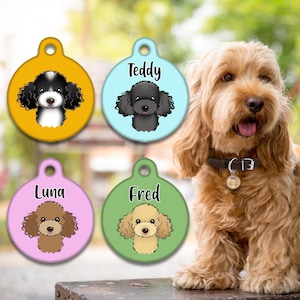 Spoilt Rotten Pets Cockapoo Dog Disc Pet Identity Tag Custom Printed Personalised Name & Contact Details