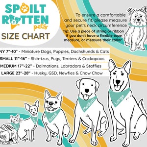 Spoilt Rotten Pets Any Wording Or Logo Custom Personalised Dog or Cat Bandana Four Sizes, Neckerchief, Scarf image 8