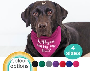 Spoilt Rotten Pets 'Will You Marry My Dad?' Marriage Proposal Dog Bandana 4 Sizes 7 Colours Announcement Wedding Civil Ceremony Engaged