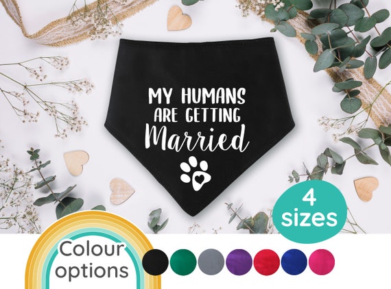 Hundehalstuch "My Humans Are Getting Married" - Weiß/schwarz, Polyester, Für Hochzeitsfotos