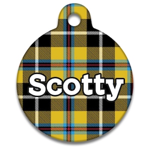 Spoilt Rotten Pets Cornish Cornwall Kernow Celtic Tartan Dog Cat Puppy Pet Identity Tag Custom Printed Personalised with  Dog or Cats Name