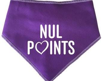 Spoilt Rotten Pets Nul Points Eurovision Song Contest Fun Dog Bandana 4 Sizes 6 Colours Dog Scarf