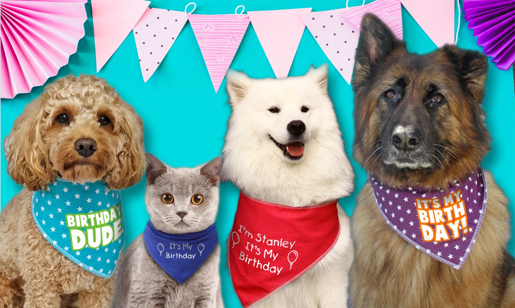 Spoilt Rotten Pets 'it's My Birthday' Dog Bandana - 4 SIZES 6 COLOURS ...