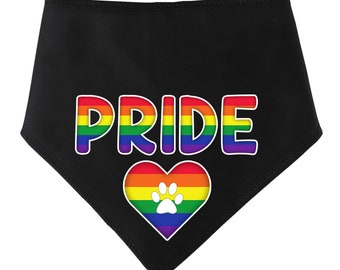 Spoilt Rotten Pets Pride Rainbow Heart LGBT + Gay Support & Love Bandana per cani 4 taglie 6 colori Cane Festa del papà Regalo per cani Nuovi cuccioli di cane