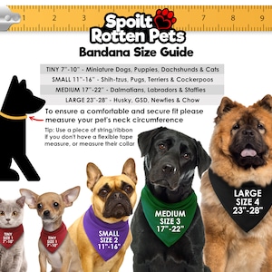 Spoilt Rotten Pets Any Wording Or Logo Custom Personalised Dog or Cat Bandana Four Sizes, Neckerchief, Scarf image 9