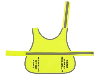 Spoilt Rotten Pets Hi Viz Yellow Easy Fastening Dog Vest , Dog Coat 3 Sizes Custom Printed Any Wording Warning or Alert Message Personalised