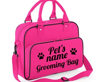 Spoilt Rotten Pets Retro Style Name Holdall Grooming Bag Pets Accessory Bag Holdall, Gift For Dog Cat Owner Travel Bag Pets Personalised