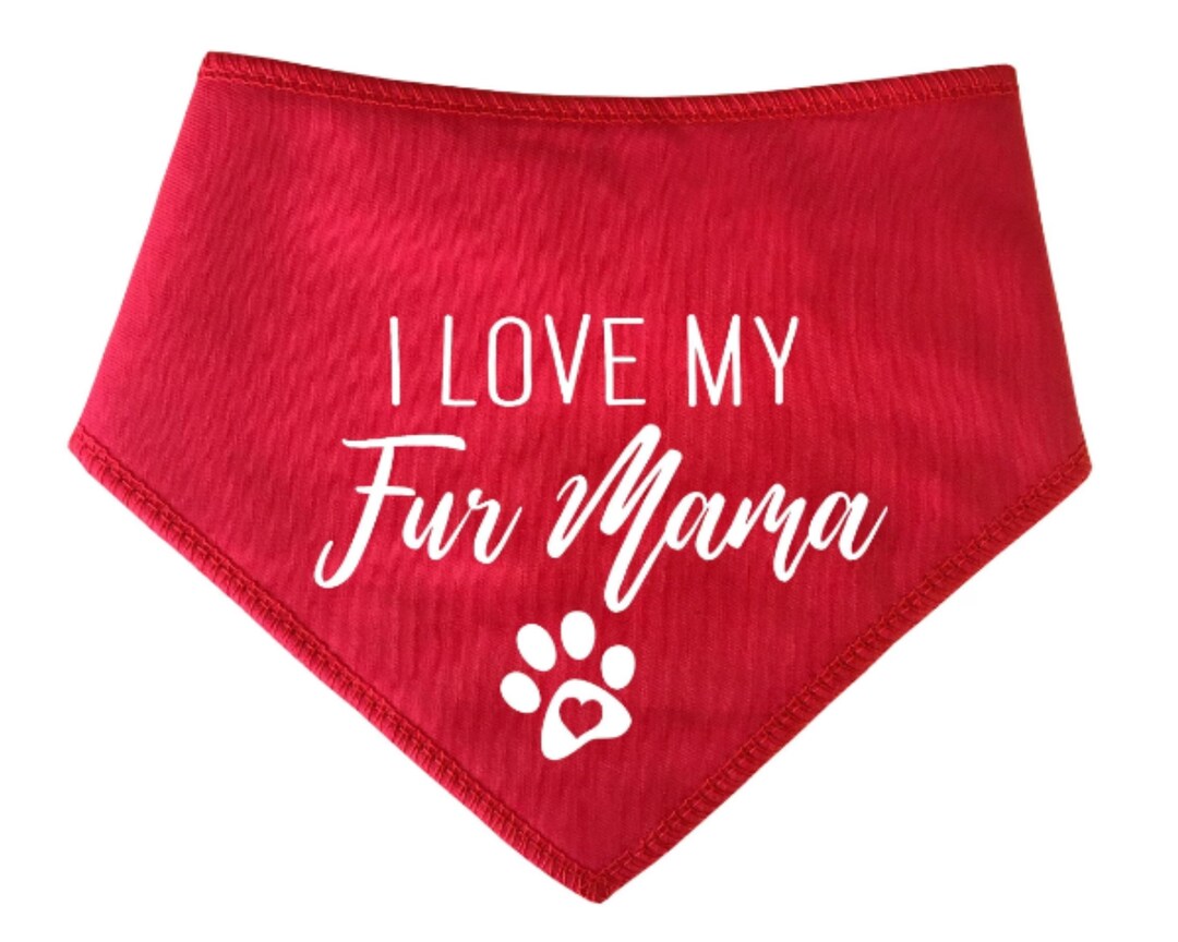 STMK Valentinstags-Hundehalstücher 2er-Set – Rot, Mit Sprüchen „My Mom Is My Valentine“ & „Love“ – Verstellbar, Für Hunde Bis 50 Cm Halsumfang