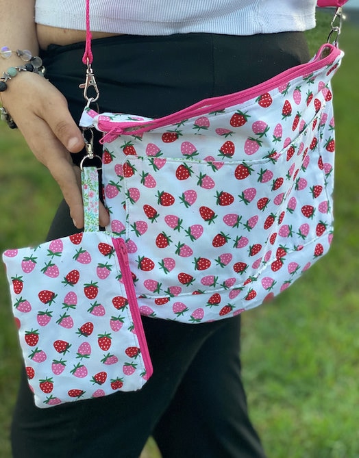 Pattern Print Strawberry Crossbody Bags