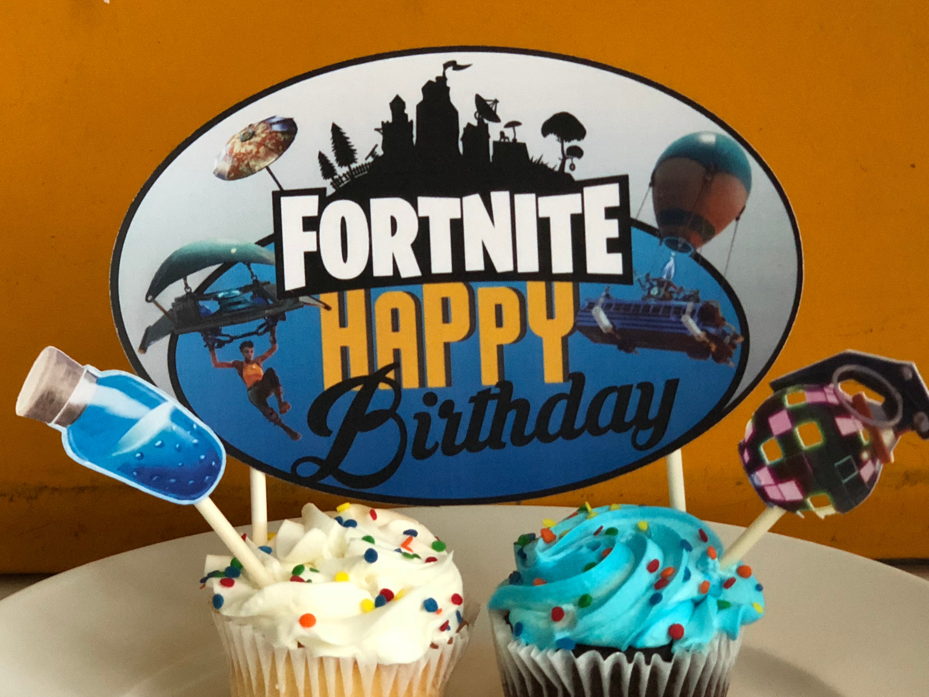 Fortnite birthday party cake topperFortnite printable Etsy