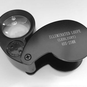 40X LED Illuminated Jeweler Loupe Wide Range Scope Eye Magnifying