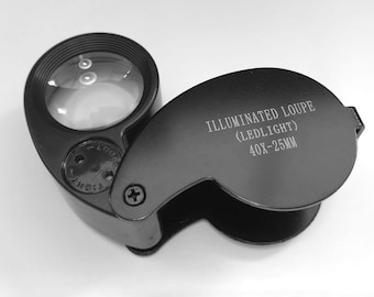 Loupe grossissante 40 x 25 mm LED