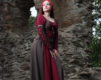 Froya dress Viking LARP cosplay Medieval Fairy Elven Pagan Renfaire Renaissance Cosplay Costume Handfasting Pagan Wicca Larp Reenactment