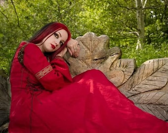 Lagertha Dress, Medieval dress, Viking dress, Larp, Elven, Pagan dress, Renaissance, Handfasting dress, Wicca, Larp, Reenactment, fantasy