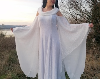 Fantasy-Reenactment Kleid, Elfe, Bridge-Kleid, Cosplay, Mittelalter, Elfenkostüm, Larp, Arwen, Renfaire, Preraphaelite, Waterhouse, Fantasy