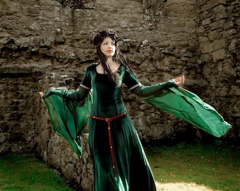 Lady Macbeth Dress *all colours* Fairy, Elven dress, Pagan, Medieval, Renaissance, Cosplay Costume, Handfasting, Pagan, Larp, Reenactment