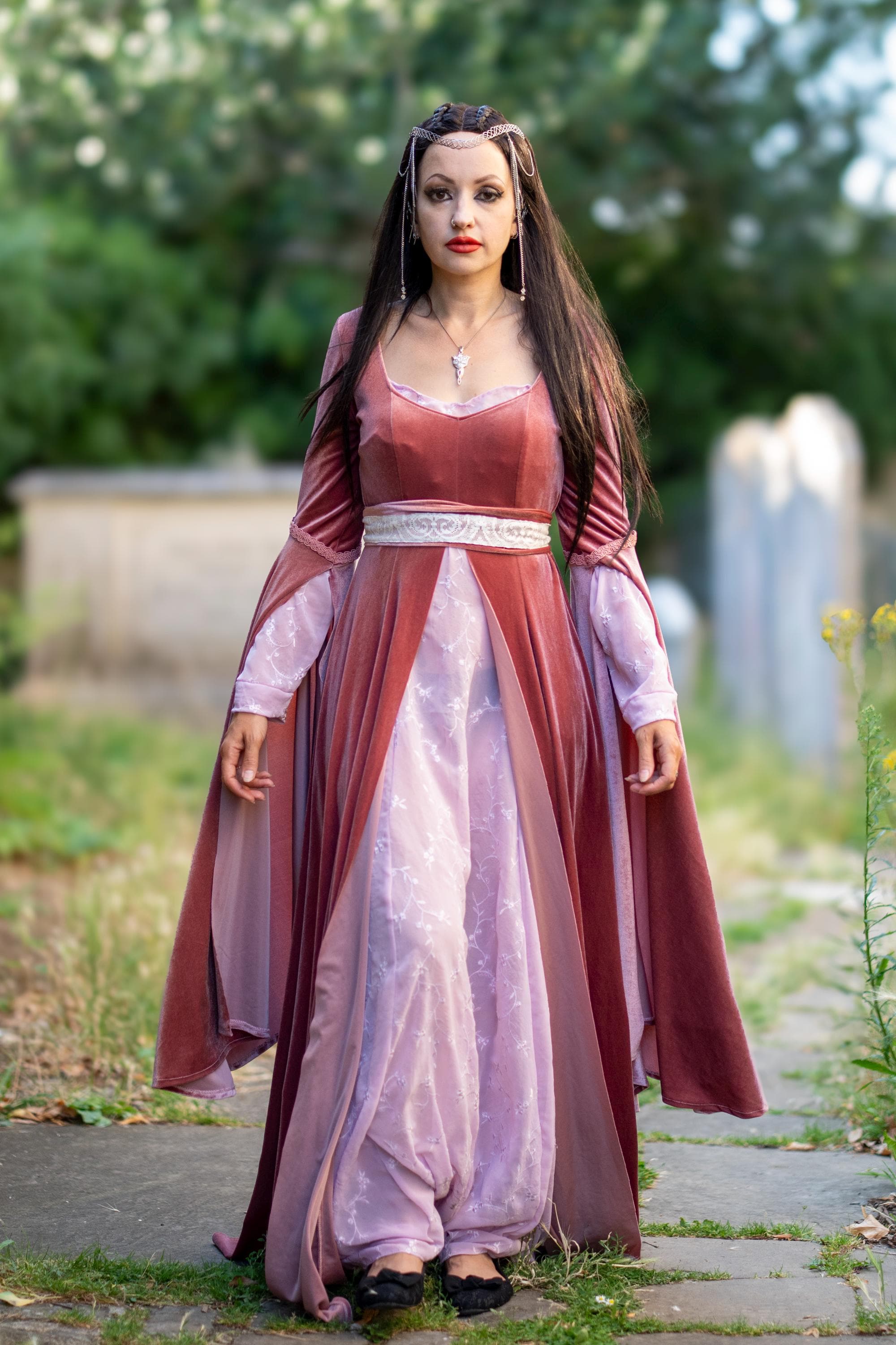 oh polly prom dresses Isabeau Sheer Embellished Long Sleeve Evening Gown in Deep Cocoa Dresses For Women Work Cut to a bust bodycode_I1536 Size:IT 42.5 - US 11.5 to 12