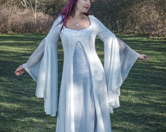 Angel Dress, Cosplay, Arwen, Elven dress, Elf, Pagan, Fairy, Medieval, Fantasy, Handfasting, Renfaire, Pre Raphaelite, Reenactment, Gothic