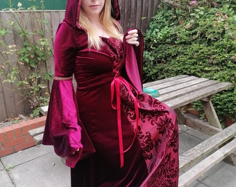 Forest Dress, other colour options, Elven, Pagan, Medieval dress, Renaissance, Cosplay Costume, Handfasting dress, Pagan, Larp, Reenactment