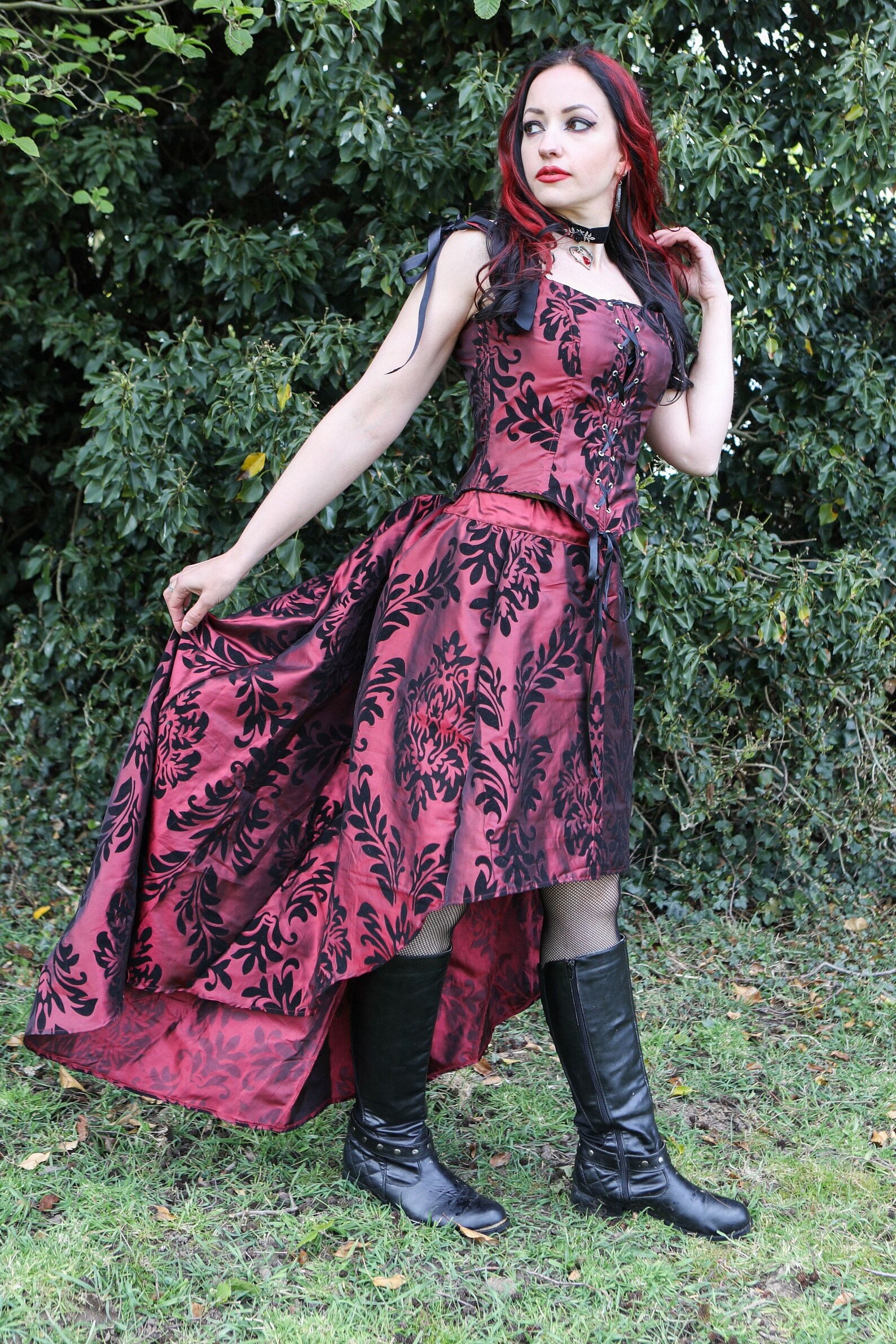 Scarlot Harlot Dress High Low Gothic Bodice Burlesque Etsy