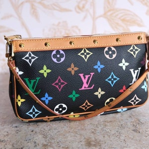 Pre-owned Louis Vuitton Takashi Murakami X Black Monogram Multicolore  Pochette Accessoires