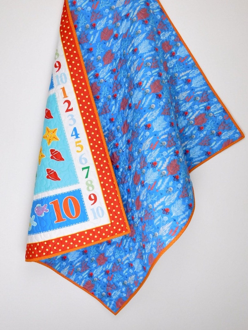 Play and learn neutral gender baby gift gift for baby or toddler. colorful nursery bedding Nautical crib quilt Baby Quilt