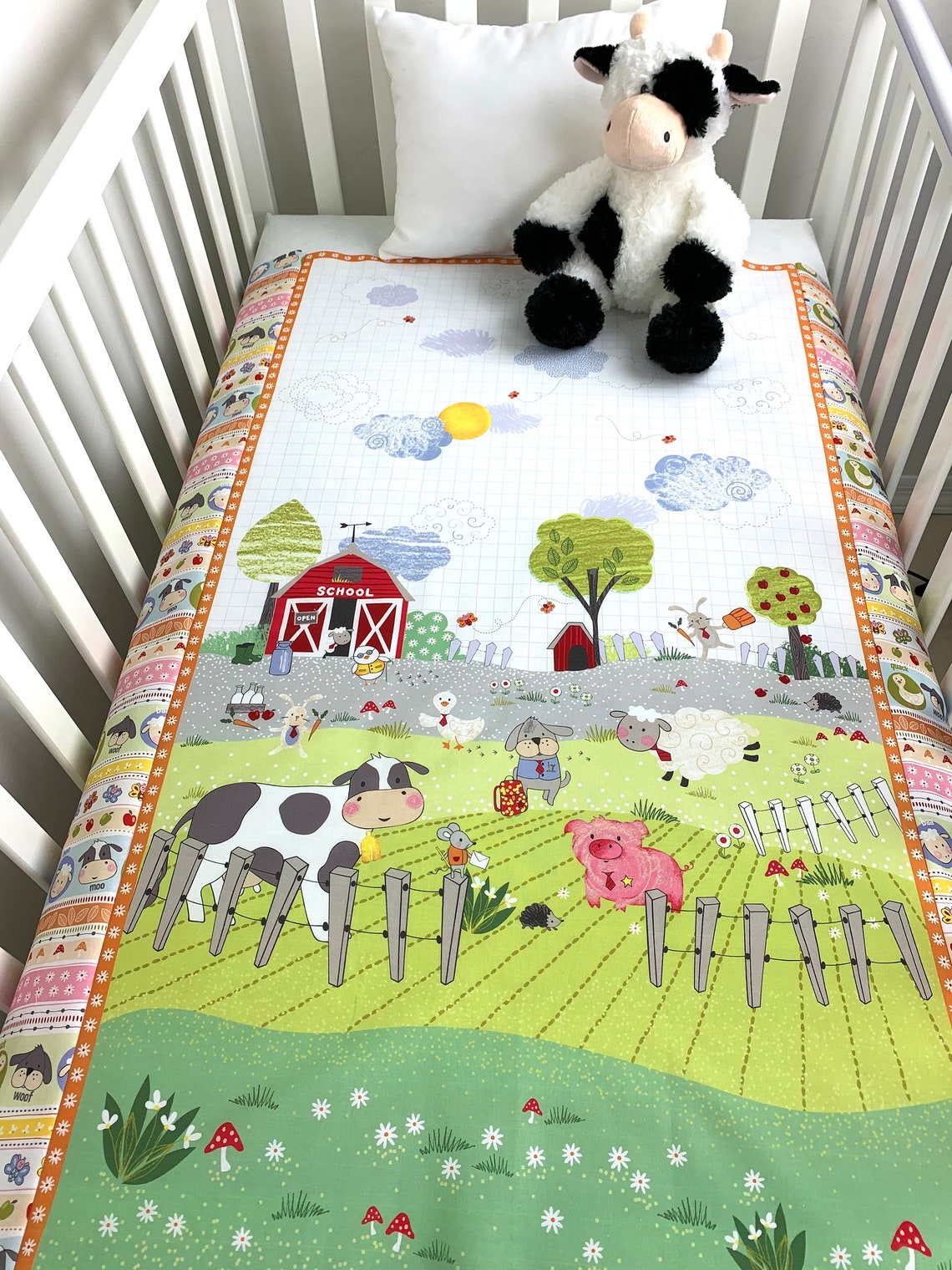 Personalized baby Blanket Farm animals Nursery gift Handmade Etsy