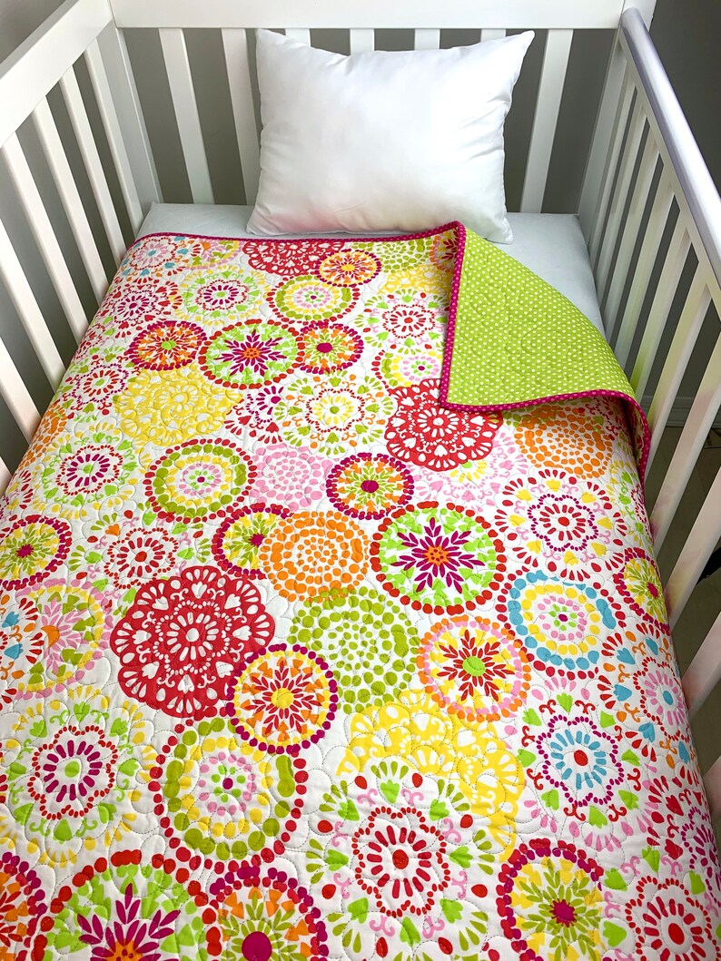 Boho Baby girl quilt Boho Chic crib bedding Hippy retro Etsy