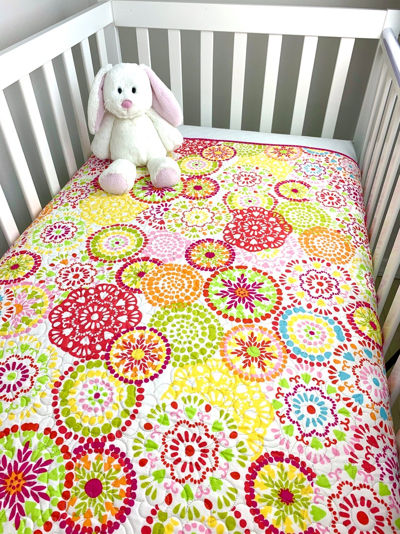Boho Baby girl quilt Boho Chic crib bedding Hippy retro Etsy