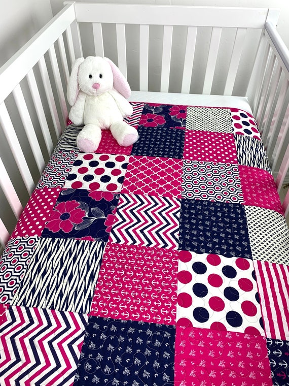 pink nautical crib bedding