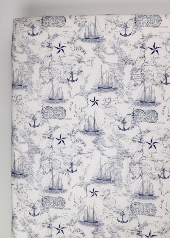 Nautical Crib Sheet Nautical Nursery Nautical Crib Bedding Etsy