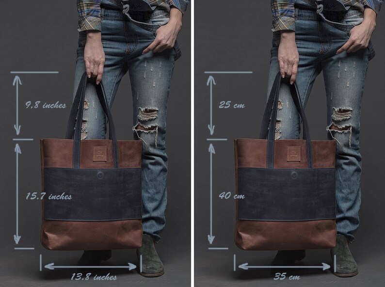 Wife gift Shopper bag Brown leather bag Leather tote bag Shoulder bag Women leather bag Girlfriend gift
