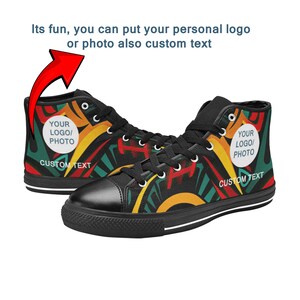 Custom African Black History Canvas Shoes, Africa History Custom Canvas Shoes, HI Top Canvas Shoes Man, Women, Kids, All size availables