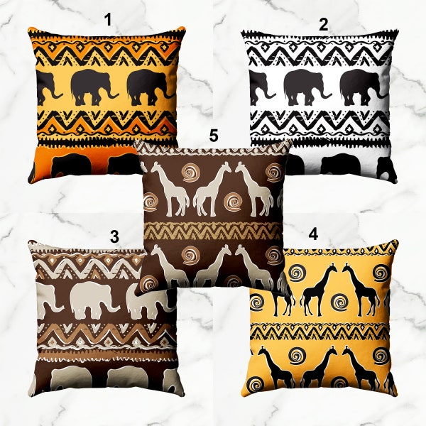 African Ethnic Throw Pillow | Ethnic Pillow | Spun Polyester Pillow | Double Side 14 x 14 - 26 x 26 Inches