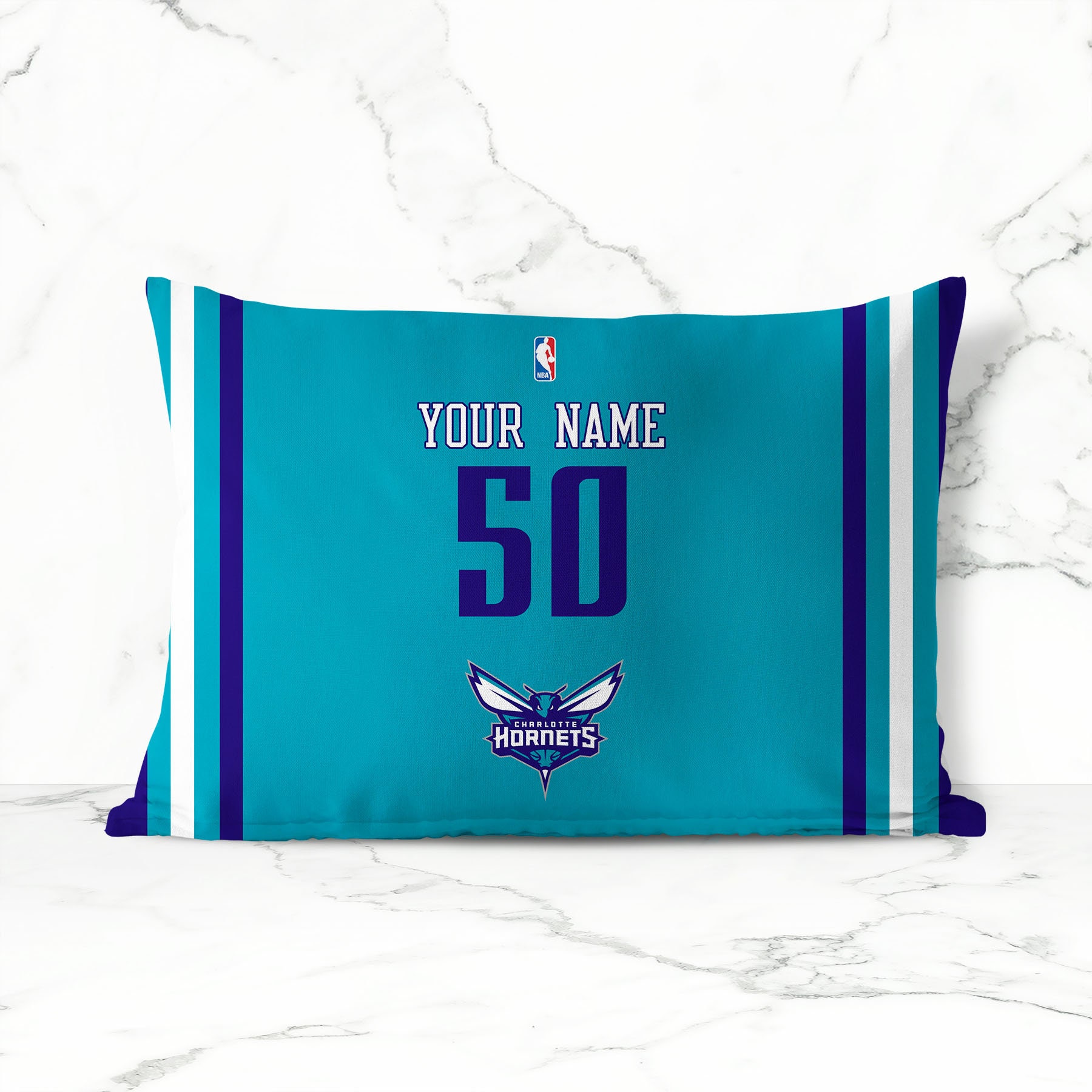 NEW Custom Charlotte Hornets BasketBall Pillow Case With Your Name and Numbers NEW Custom Charlotte Hornets BasketBall Pillow Case With Your Name and Numbers