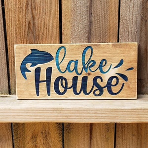 Rustic wood sign lake house
