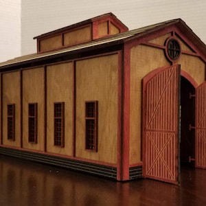 O Scale Single Stall Engine House - model railroad train kit