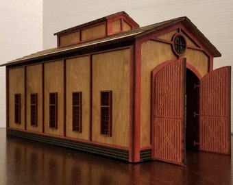 O Scale Single Stall Engine House - kit de train miniature