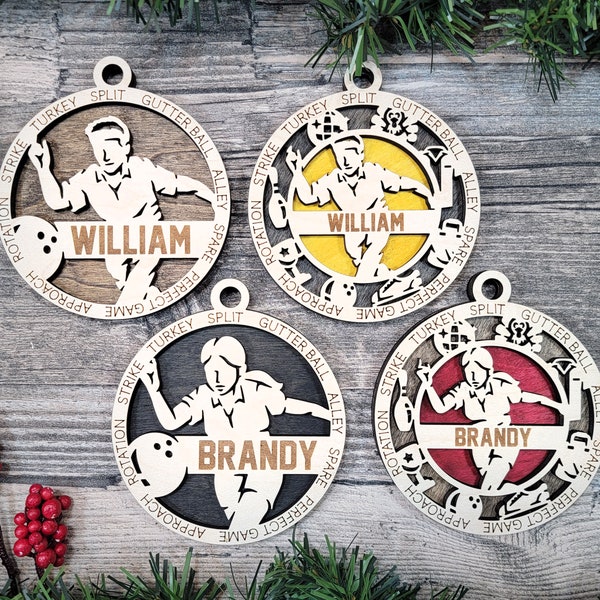 Personalized Bowling Christmas Ornament