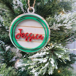 Personalized Rustic Christmas Ornament