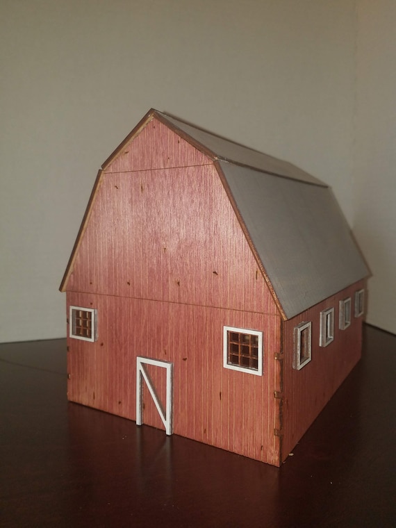 O Scale Barn Kit Model Railroad Train Building On30 Scale Etsy