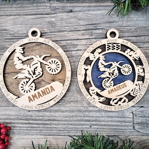 Personalized Motocross Christmas Ornament