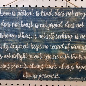 Love is Patient Rustic Sign Corinthians 13:4-7