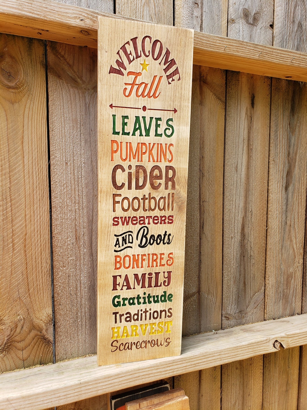 Fall Welcome Sign Quotes Welcome Fall - Autumn Rustic Wood Sign - Etsy