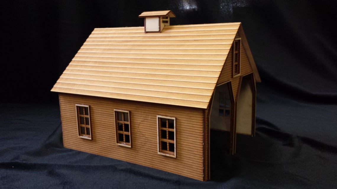 O Scale 2 Bay Engine House Kit Model Railroad Train Building Etsy