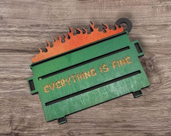 Dumpster Fire - Christmas ornament wood