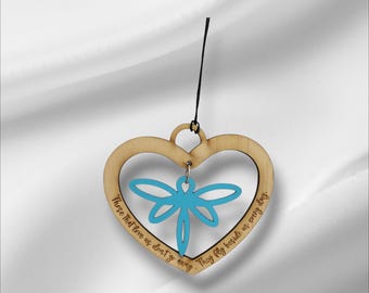 Memorial Christmas Ornament: Engraved Wood, Remembrance Gift